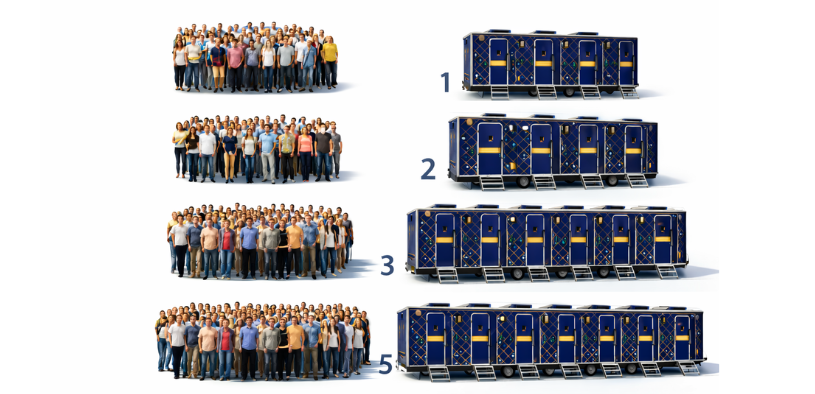 Quantos banheiros são necessários para um evento?